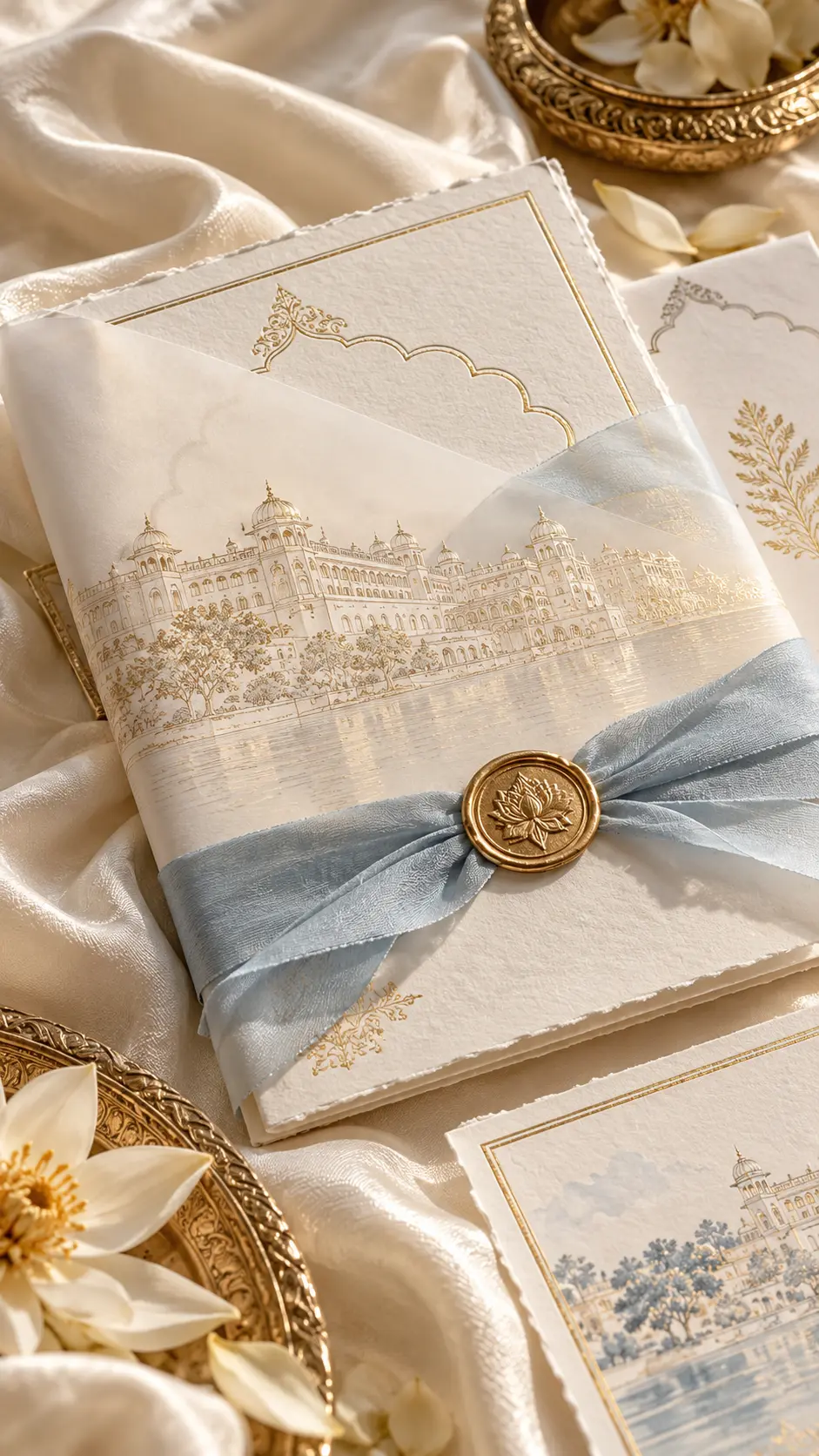 Kumarakom invitation artwork for Naina & Reyansh